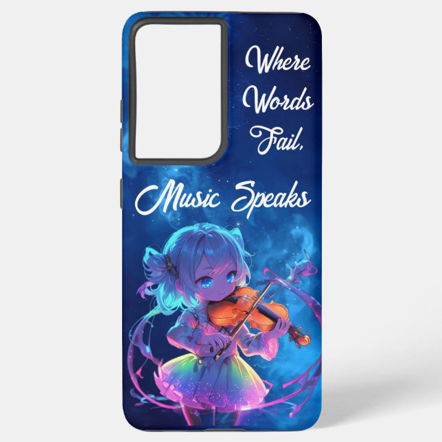 Where Words Fail, Music Speaks Samsung Galaxy Case (Back)