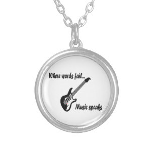 Where Words Fail, Music Speaks Silver Plated Necklace