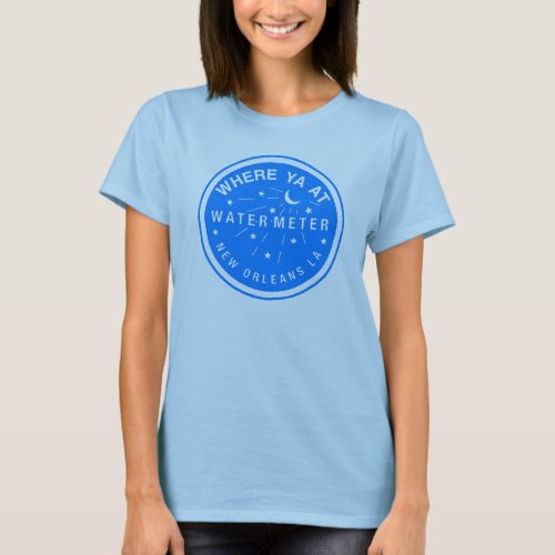 Where Yat  New Orleans Water Meter Cover Blue T_Shirt