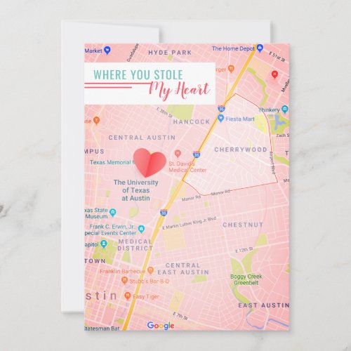 Where you stole my heart I Valentine personalized Card