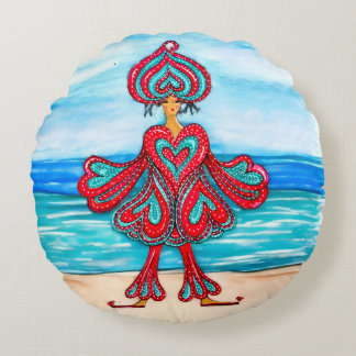 Where your Heart on your sleeve! Round Pillow