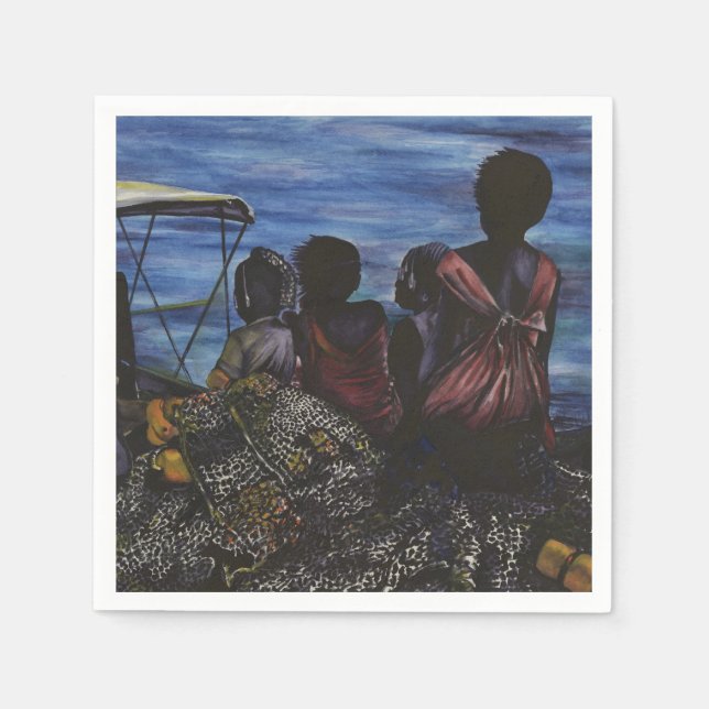 Where's Daddy? Harbor Island, Bahamas Paper Napkins (Front)