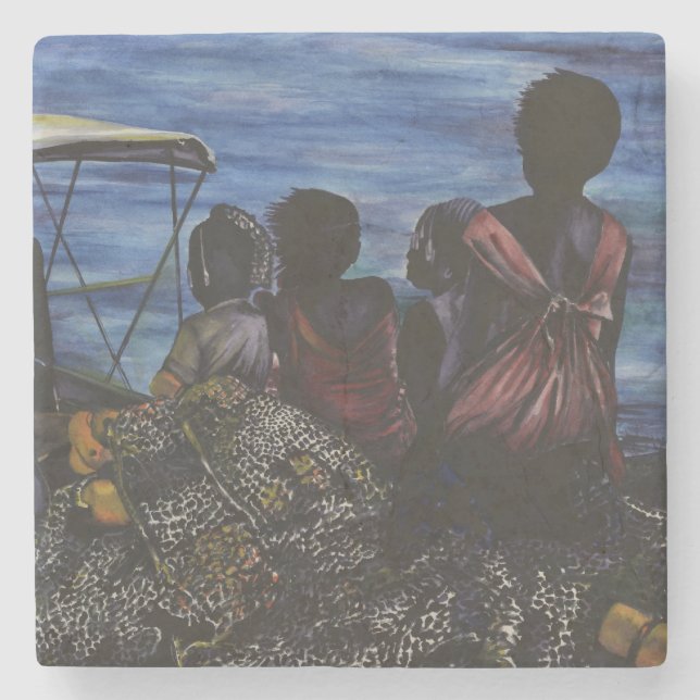 Where's Daddy? Harbor Island, Bahamas Stone Coaster (Front)