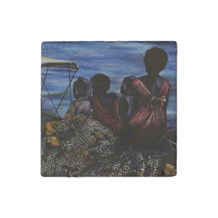 Where's Daddy? Harbor Island, Bahamas Stone Magnet