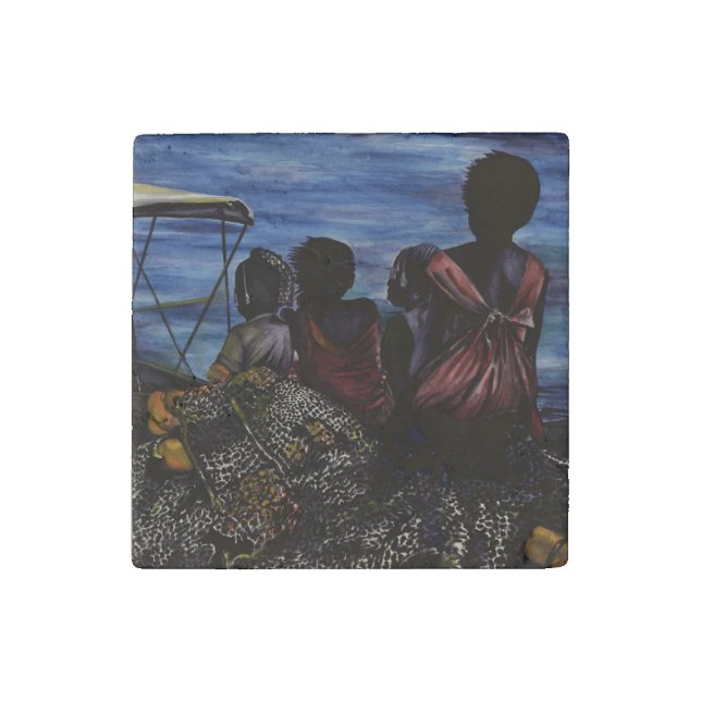 Where's Daddy? Harbor Island, Bahamas Stone Magnet (Front)