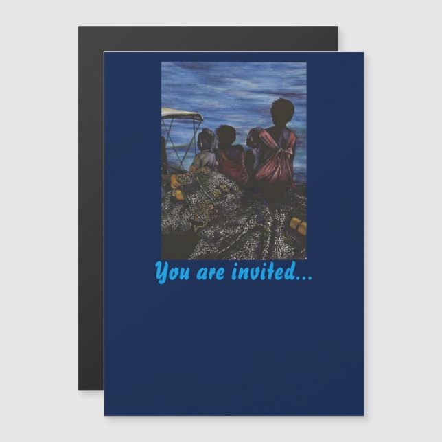 Where's Daddy? Harbor Island Magnetic Invitation (Front/Back)