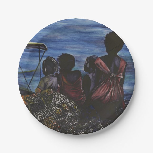 Where's Daddy? Harbor Island Paper Plates (Front)