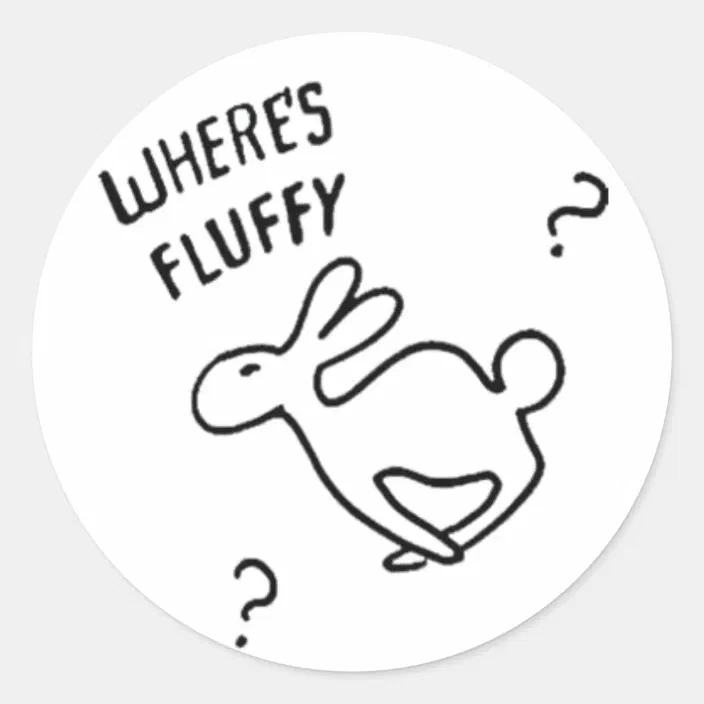 Where�s Fluffy? Classic Round Sticker | Zazzle.com Where�s Fluffy? Classic Round Sticker | Zazzle.com