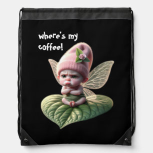 Where's My Coffee! Drawstring Bag