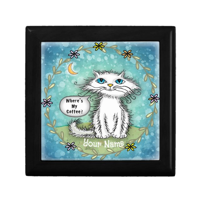 Wheres My Coffee Scraggles Cat  Gift Box (Front)