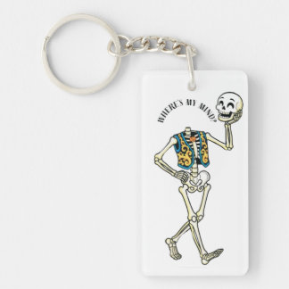 Where's My Mind Funny Halloween Skeleton Acrylic K Keychain