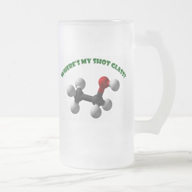 Where's My Shot Glass-Ethanol Frosted Glass Beer Mug (Right)