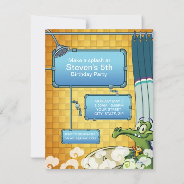 Where's My Water Birthday Invitation (Front)