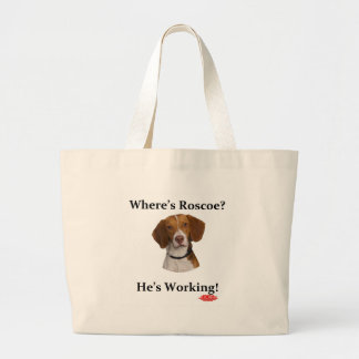 Where's Roscoe? Large Tote Bag