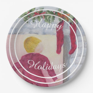 Where's Santa Happy Holiday Party Paper Plates