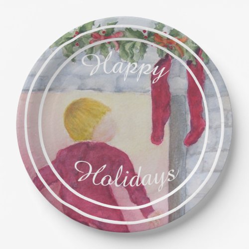 Wheres Santa Happy Holiday Party Paper Plates