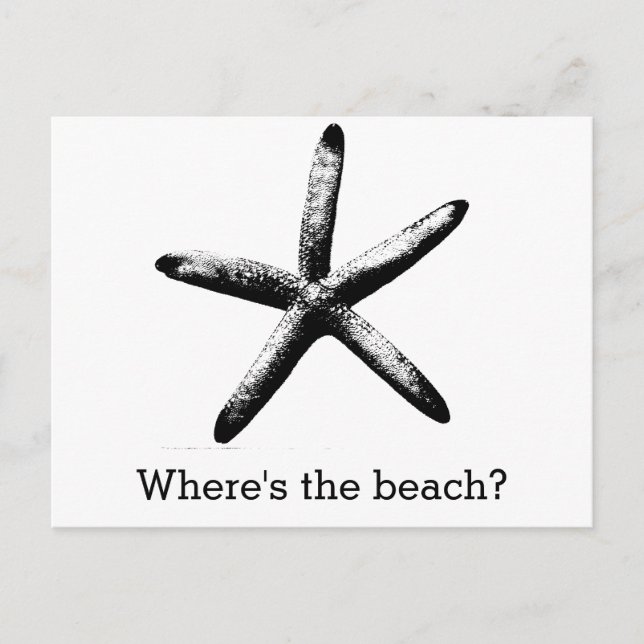Where's the beach? postcard (Front)