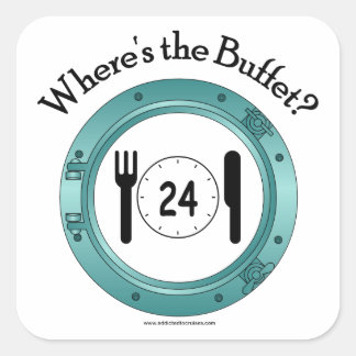 Where's the Buffet? Square Sticker