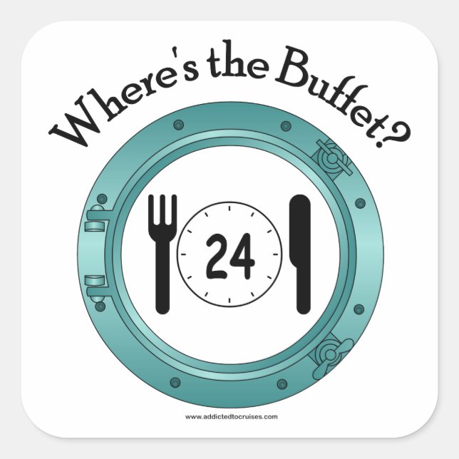 Where's the Buffet? Square Sticker (Front)