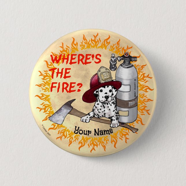 Wheres the Fire Firefighter  Button (Front)