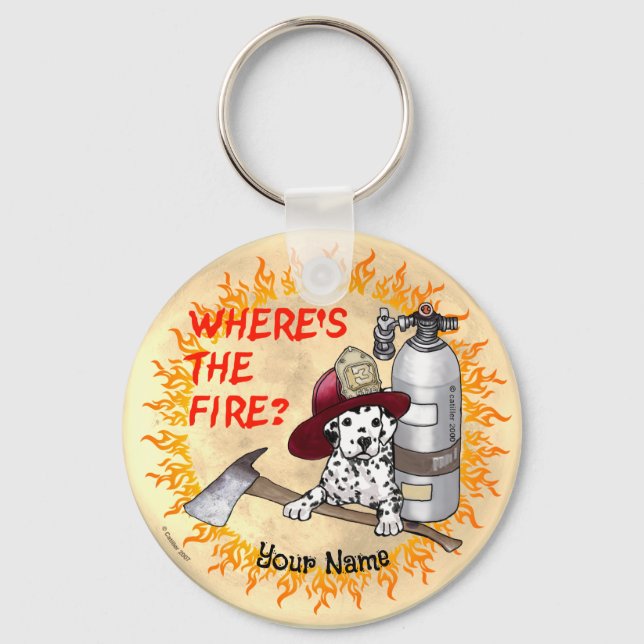 Wheres the Fire Firefighter Keychain (Front)