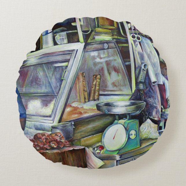 Where's the Fish Head Curry? Singapore Round Pillow (Front)