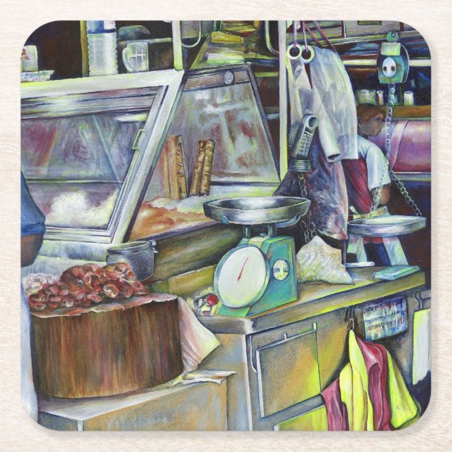 Where's the Fish Head Curry? Singapore Square Paper Coaster (Front)