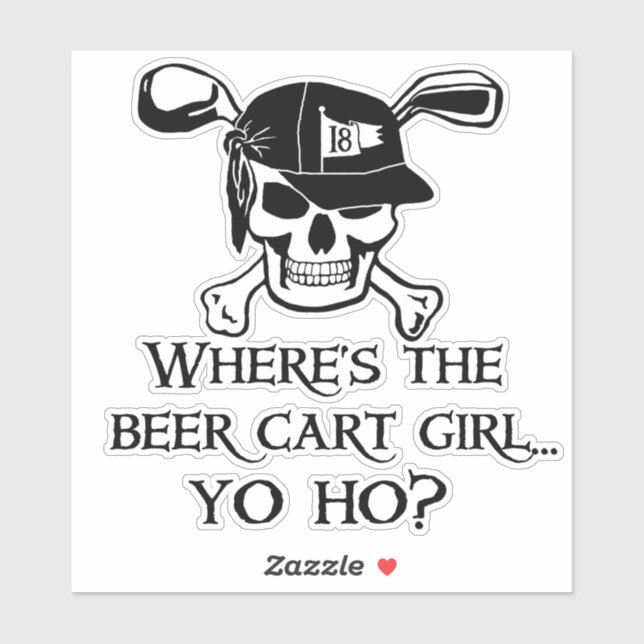 Where's The Golf Beer Cart Girl?  Sticker (Sheet)