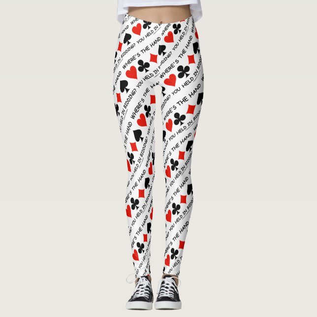 Where's The Hand You Held In Bidding? Bridge Game Leggings (Front)
