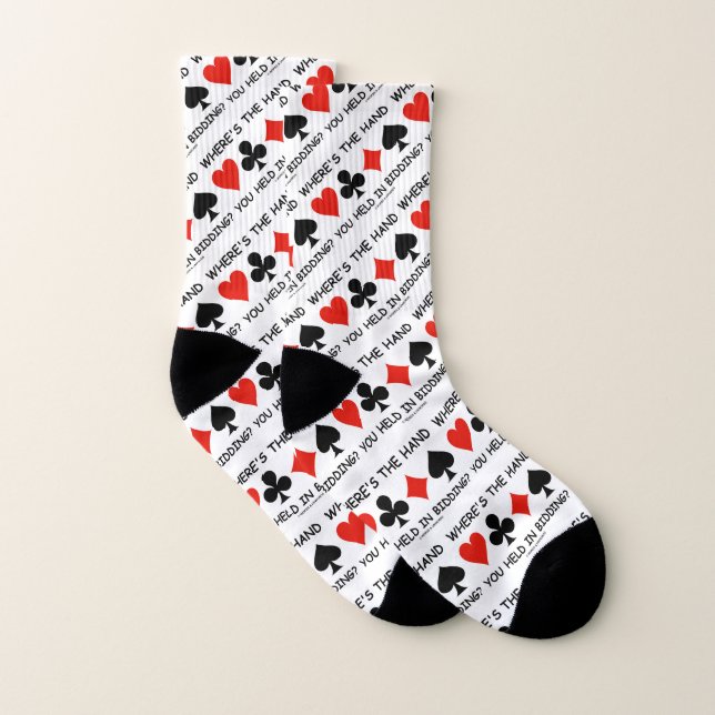 Where's The Hand You Held In Bidding? Bridge Game Socks (Pair)