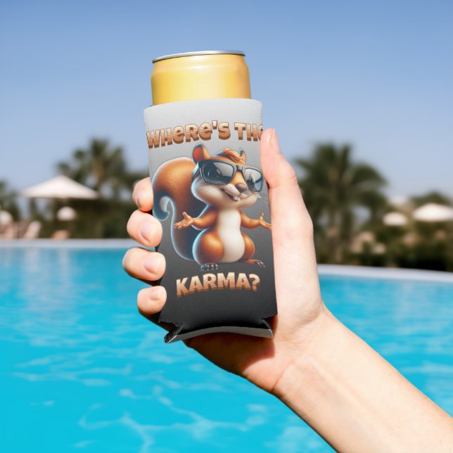 Where's the Karma Funny Squirrel in Shades Seltzer Can Cooler (In Situ Pool)