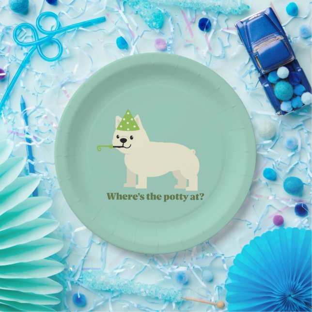 Where's the potty at? paper plates (Party)