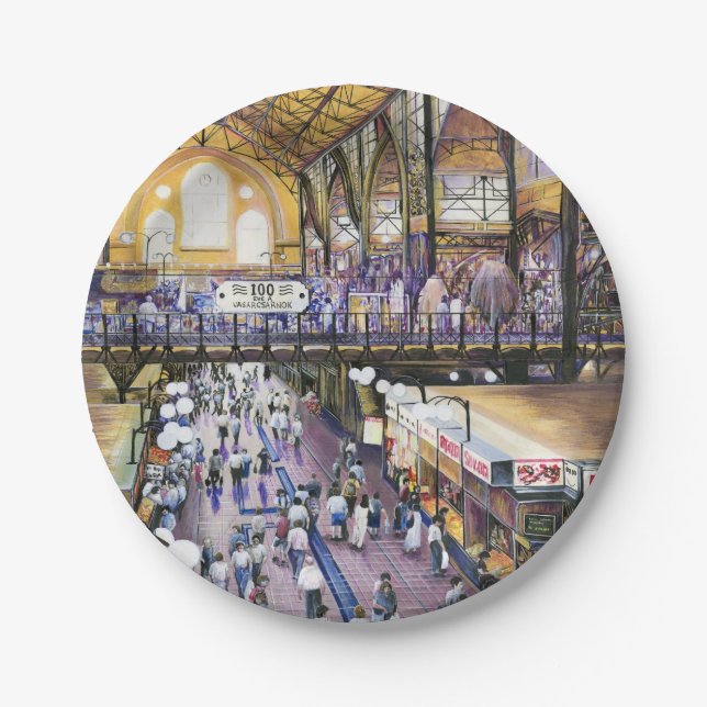 Where's the Water Closet? Budapest Paper Plates (Front)