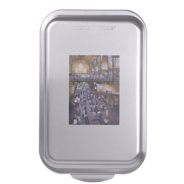 Where's the Women's Water Closet? Budapest Cake Pan (Front Vertical)