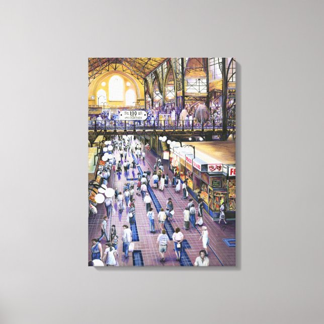 Where's the Women's Water Closet? Budapest Canvas Print (Front)