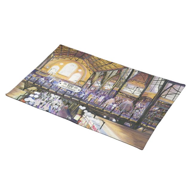 Where's the Women's Water Closet? Budapest Cloth Placemat (On Table)