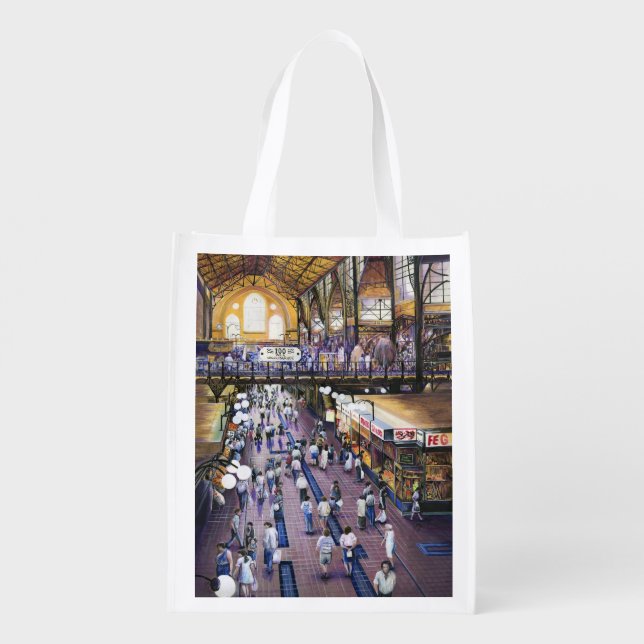 Where's the Women's Water Closet, Budapest? Grocery Bag (Back)