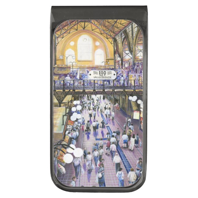 Where's the Women's Water Closet? Budapest Gunmetal Finish Money Clip (Front Vertical)