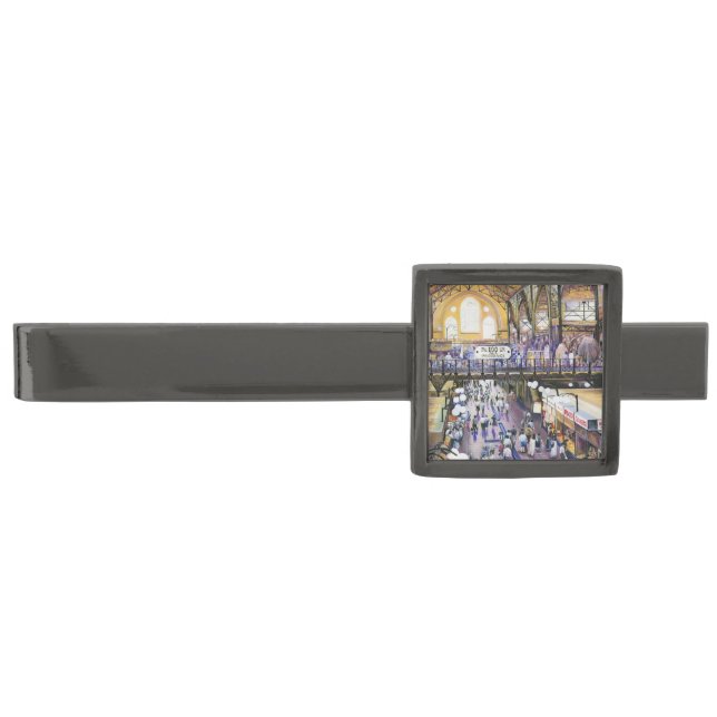 Where's the Women's Water Closet? Budapest Gunmetal Finish Tie Clip (Front)