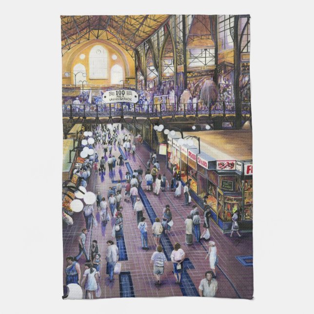 Where's the Women's Water Closet? Budapest Kitchen Towel (Vertical)