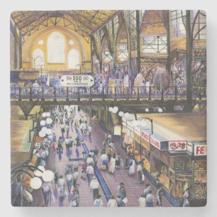 Where's the Women's Water Closet? Budapest Stone Coaster