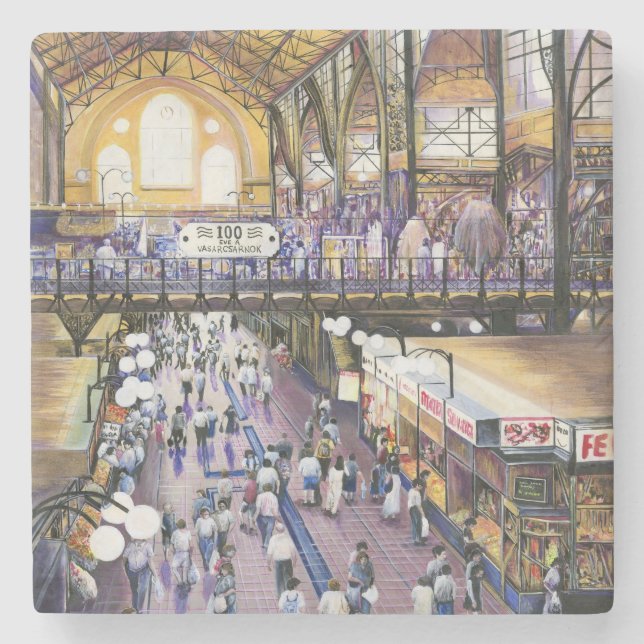 Where's the Women's Water Closet? Budapest Stone Coaster (Front)