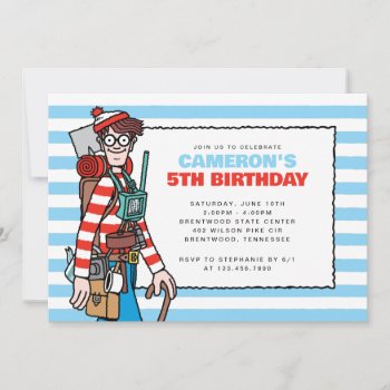 Where's Waldo Blue Kids Birthday  Invitation by WheresWaldo at Zazzle