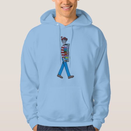 Where's Waldo Carrying Stack Of Books Hoodie