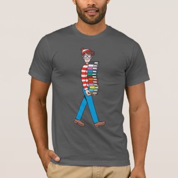 Where's Waldo Carrying Stack Of Books T-shirt by WheresWaldo at Zazzle