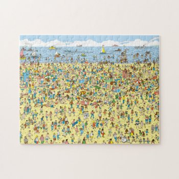 Where's Waldo On The Beach Jigsaw Puzzle by WheresWaldo at Zazzle