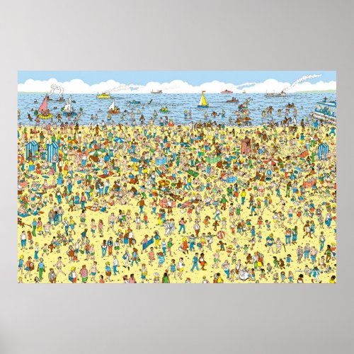 Wheres Waldo on the Beach Poster
