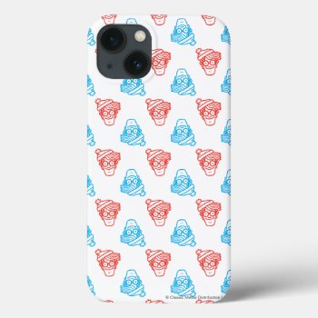 Where's Waldo Red And Blue Face Pattern Iphone 13 Case by WheresWaldo at Zazzle