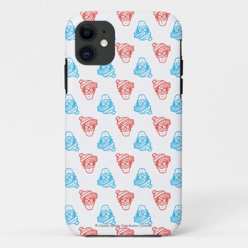 Where's Waldo Red And Blue Face Pattern Iphone 11 Case by WheresWaldo at Zazzle