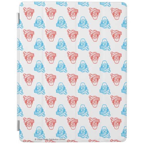 Wheres Waldo Red and Blue Face Pattern iPad Smart Cover